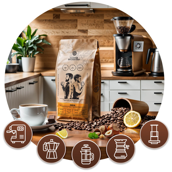 Bro Coffee Roastery - Whole Bean Coffee India Karnataka Premium 400g
