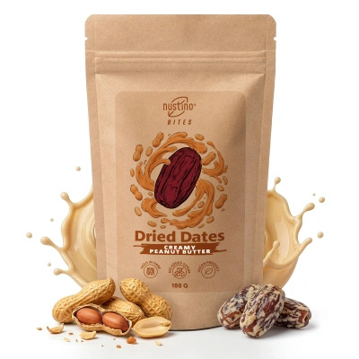 Nustino Bites – tørkede dadler – Creamy Peanut Butter 100 g