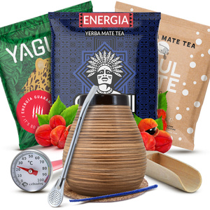 Yerba Mate-sett: smaksprøver 3x50g + Honning-kopp + bombilla