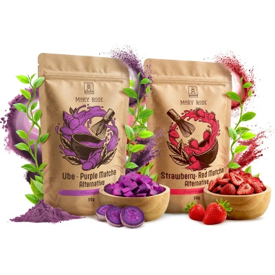 Colourful Matcha Set: Red Matcha + Purple Matcha