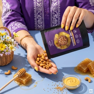 Nustino Crunch – ristede cashewnøtter – Honey Mustard Crunch 100 g