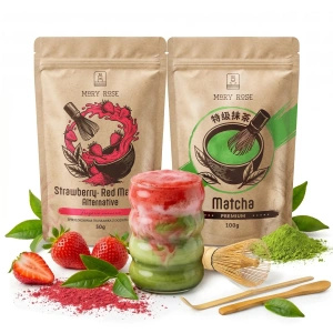 Set for colourful Matcha Latte: Matcha + Red Matcha + accessories