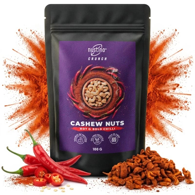 Nustino Crunch – ristede cashewnøtter – Hot & Bold Chilli 100 g