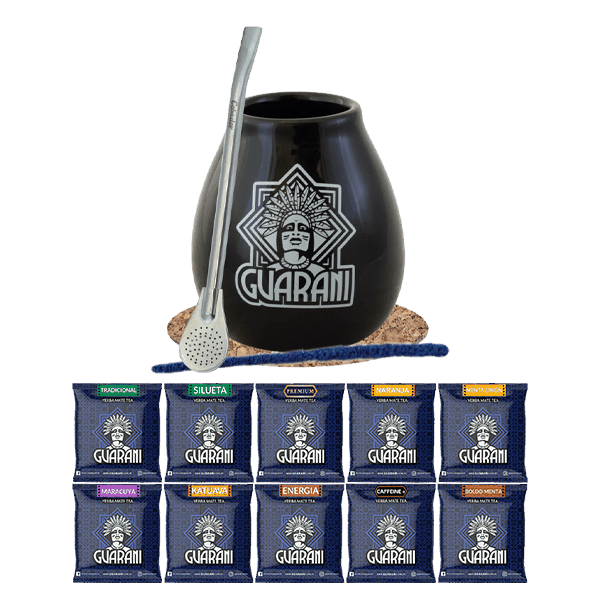 Yerba Mate Set 10x50g Calabash + Bombilla